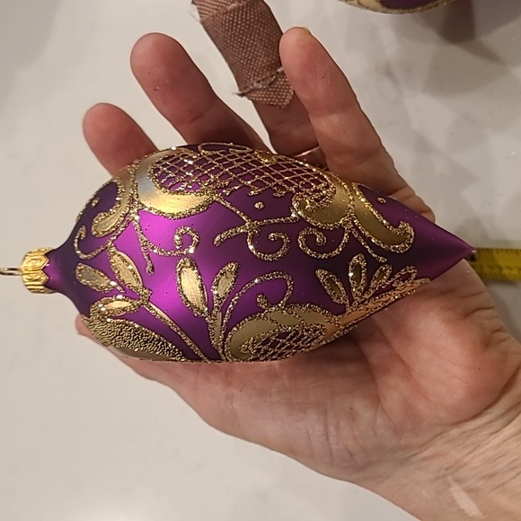 Made in Poland Set of 2 Purple Glass Ornaments - Picture 3 of 6